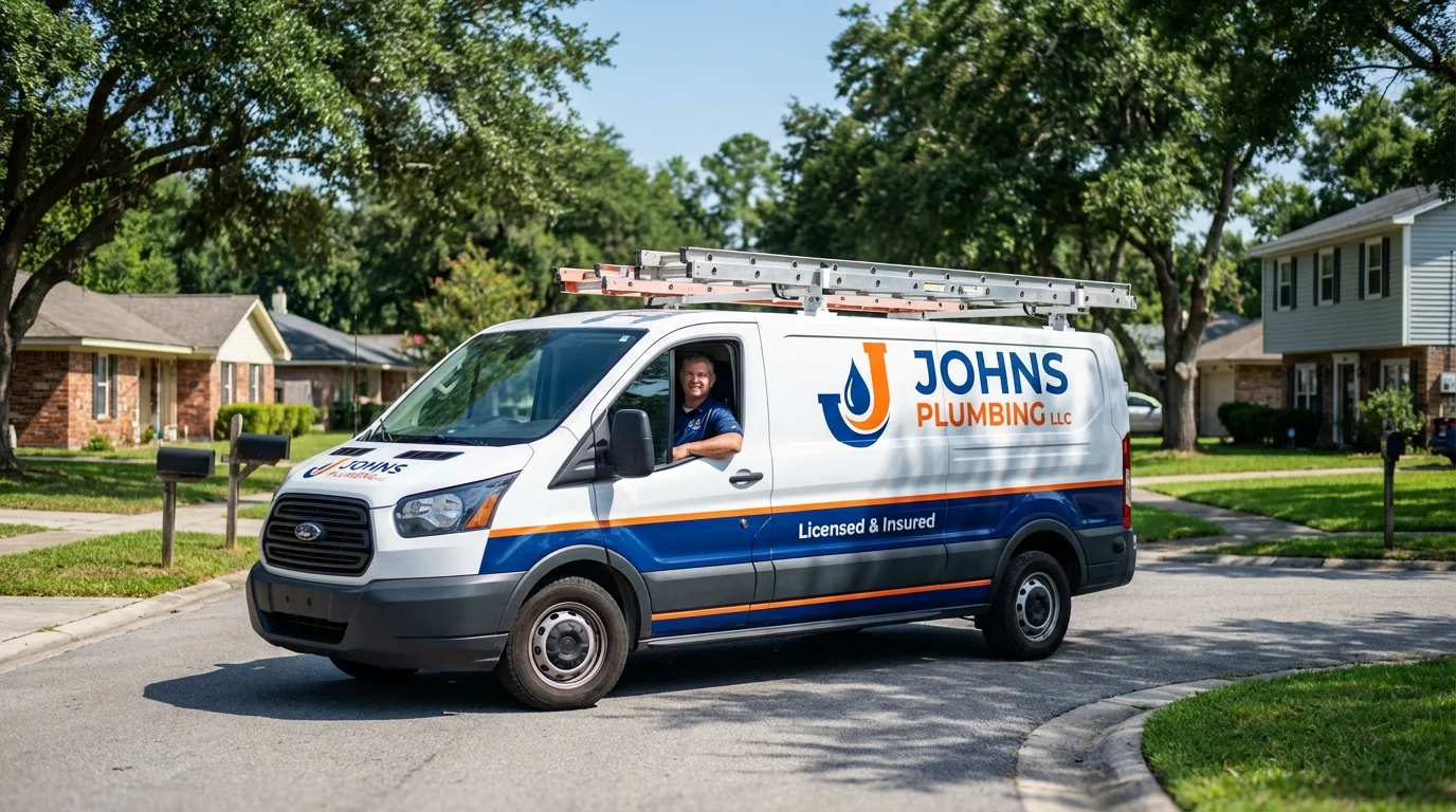 Johns Plumbing LLC service van in Logan, WV